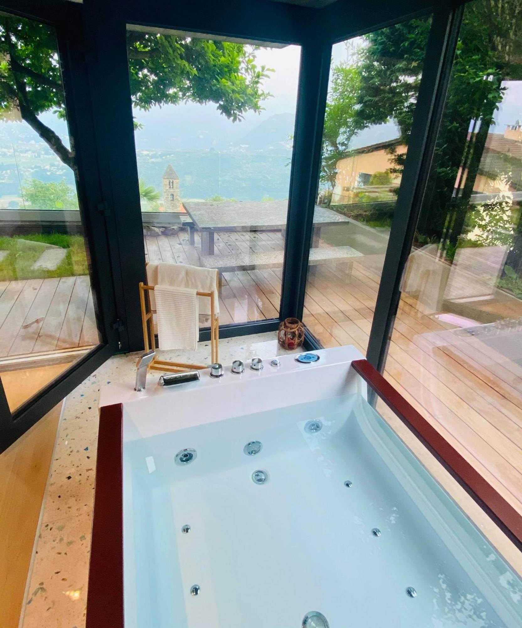 Family Suite With Garden And Amaizing View To Lugano Cademario Kültér fotó